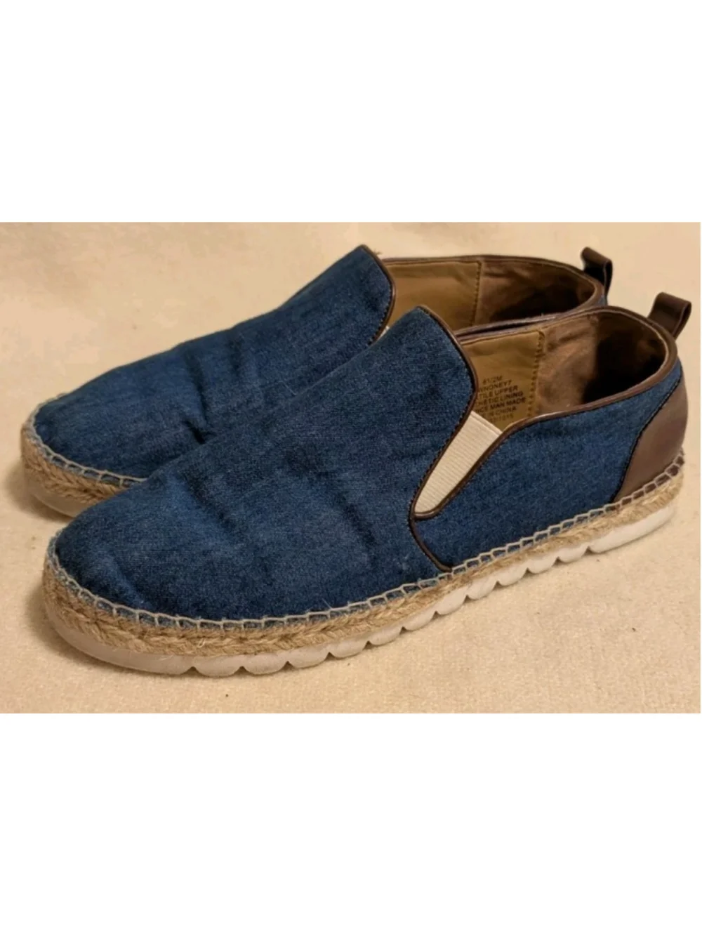 Nine West Youth Denim Espadrilles Slip On Size Y7 Sandals F81